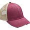 OLLIE DISTRESSED CAP BURGUNDY / TAN
