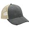 OLLIE DISTRESSED CAP CHARCOAL / TAN