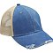 OLLIE DISTRESSED CAP DENIM / TAN NEW