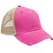 OLLIE DISTRESSED CAP NEON PINK / TAN