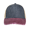 OLLIE DISTRESSED CAP NAVY / BURGUNDY